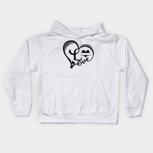 letter l monogram in the shape of love Kids Hoodie